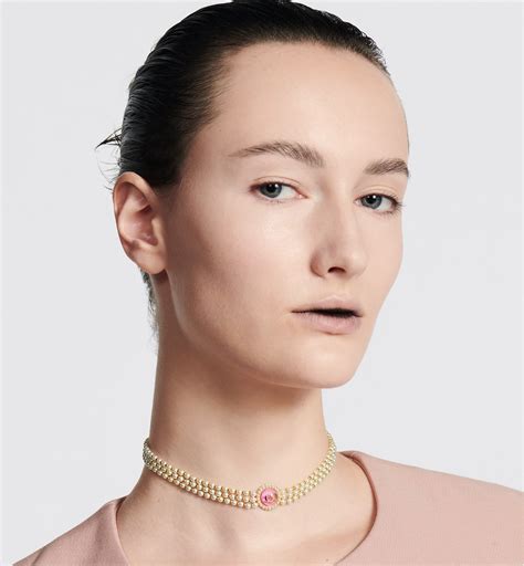 dior choker petit cd|Petit CD Baroque Choker Gold.